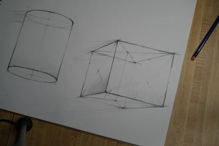 Cylinder & cube